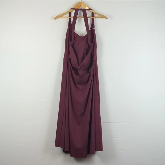 NWT Halara Backless Cut Out Twisted Midi Dress in Fig | Size 2X - Picture 4 of 9